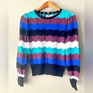 Molly Bracken Multi Colour Chevron Stripe Sweater viscose lightweight Small